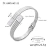 316L Stainless Steel Geometric Niche Retro Jewelry Plated 18K Gold Bracelet Inlaid With Colored Diamond