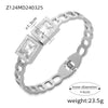 316L Stainless Steel Geometric Niche Retro Jewelry Plated 18K Gold Bracelet Inlaid With Colored Diamond