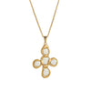 Titanium Steel Geometric Oil Drop Cross Pendant Necklace With Electroplating And O Word Chain