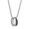 Titanium Steel Geometric Oil Drop Pendant Pearl Chain Necklace Unisex Polished