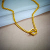 Titanium Steel Geometric Ot Buckle Hiphop Necklace With Electroplating