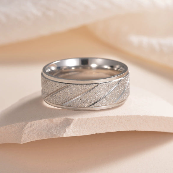 Titanium Steel Geometric Outdoor Ring For Men And Women With Electroplating Treatment