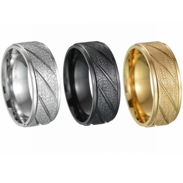 Titanium Steel Geometric Outdoor Ring For Men And Women With Electroplating Treatment