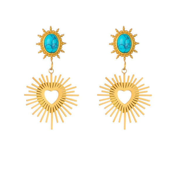 Titanium Steel Geometric Oval Retro Earrings With Electroplating Treatment
