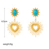Titanium Steel Geometric Oval Retro Earrings With Electroplating Treatment