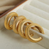 Titanium Steel Geometric Pattern Ear Clip Earrings With 18K Gold Plated Electroplating For Women