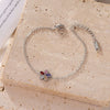 Titanium Steel Geometric Pattern Electroplated Minimalist Women's Bracelet With Plum Blossom Design