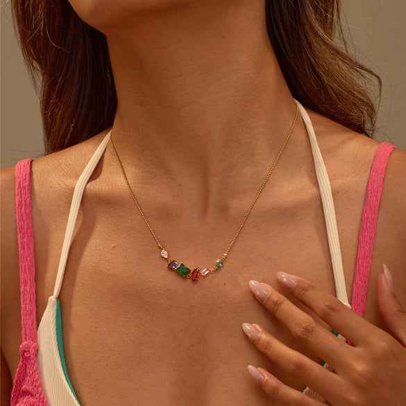 Titanium Steel Geometric Pattern Goldplated Fashion Women's Necklace