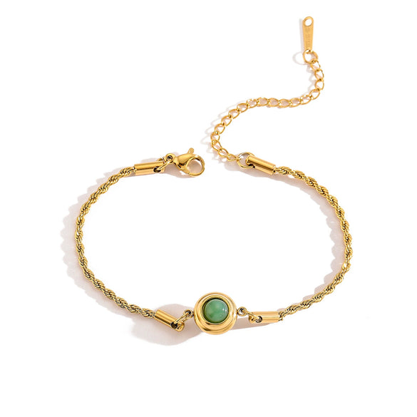 Titanium Steel Geometric Pattern Goldplated Women's Bracelet