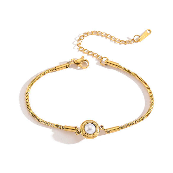 Titanium Steel Geometric Pattern Goldplated Women's Bracelet