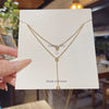 Titanium Steel Geometric Pattern Zirconia Pendant Women's Nonfading Light Luxury Simple Style Necklace