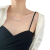 Titanium Steel Geometric Pearl Pendant Necklace For Women Light Luxury Snake Bone Chain