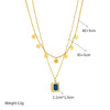 Titanium Steel Geometric Pendant Double Chain Necklace With Electroplating For Women