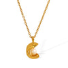 316L Stainless Steel Geometric Pendant Necklace For Women With Electroplating Design