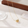 Titanium Steel Geometric Pendant Necklace For Women With Vacuum Plating Minimalist Style