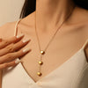 Titanium Steel Geometric Pendant Necklace With 18K Gold Plated Box Chain For Women Light Luxury Style