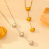 Titanium Steel Geometric Pendant Necklace With 18K Gold Plated Box Chain For Women Light Luxury Style