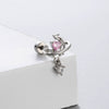 Titanium Steel Geometric Pink Zircon Ear Nails For Women