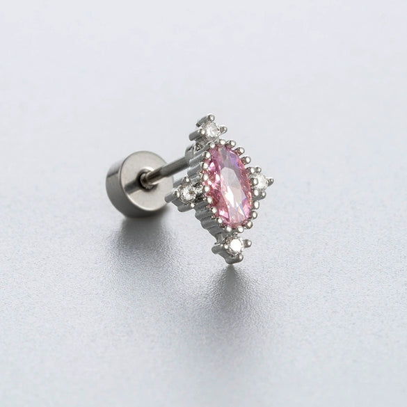 Titanium Steel Geometric Pink Zircon Ear Nails For Women
