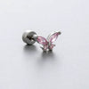 Titanium Steel Geometric Pink Zircon Ear Nails For Women