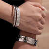 316L Stainless Steel Geometric Plain Ring Inlaid With Zircon Electroplated Bracelet Combination