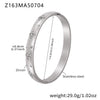 316L Stainless Steel Geometric Plain Ring Inlaid With Zircon Electroplated Bracelet Combination