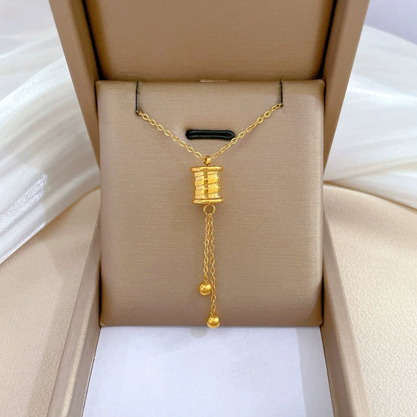 Titanium Steel Geometric Planet Necklace With Electroplating For Unisex