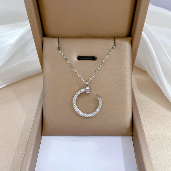 Titanium Steel Geometric Planet Necklace With Electroplating For Unisex