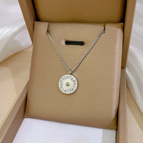 Titanium Steel Geometric Planet Necklace With Real Gold Electroplating For Unisex