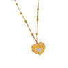 Titanium Steel Geometric Planet Necklace With Real Gold Electroplating For Unisex