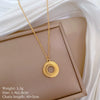Titanium Steel Geometric Planet Necklace With Real Gold Electroplating For Unisex