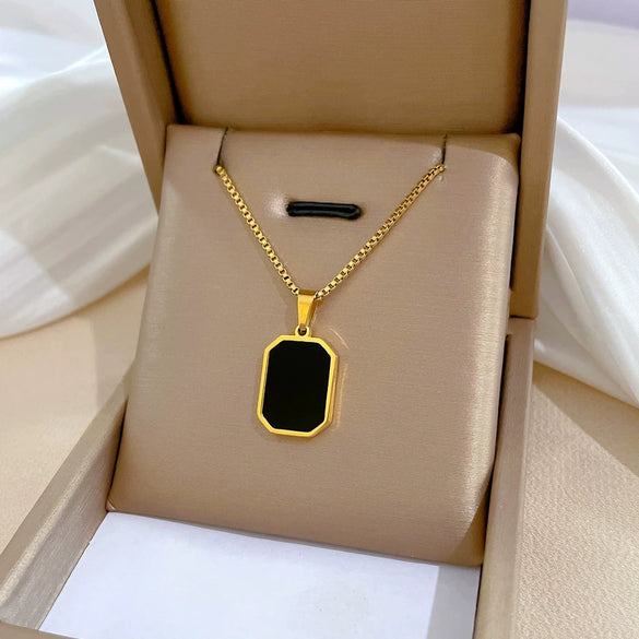 Titanium Steel Geometric Planet Necklace With Real Gold Electroplating For Unisex