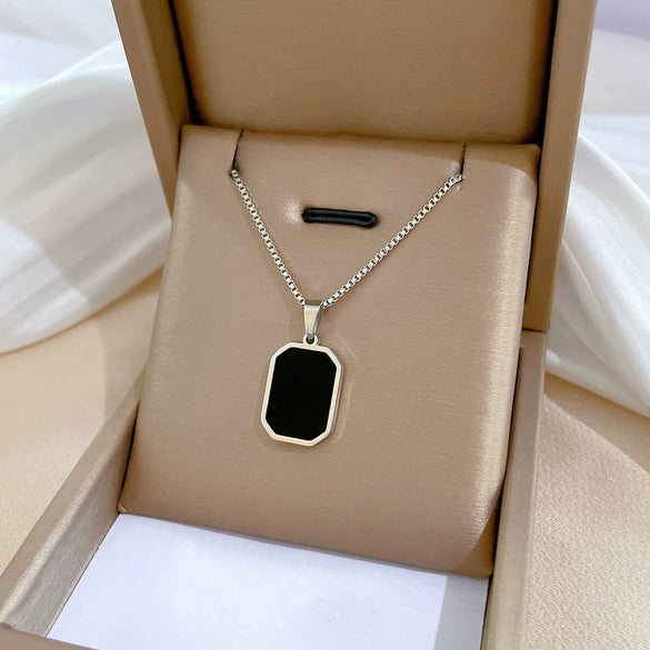 Titanium Steel Geometric Planet Necklace With Real Gold Electroplating For Unisex