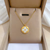 Titanium Steel Geometric Planet Necklace With Real Gold Electroplating For Unisex