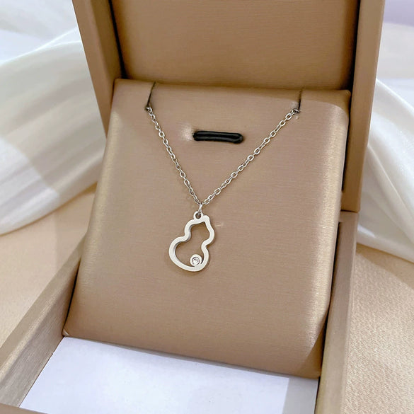 Titanium Steel Geometric Planet Necklace With Real Gold Electroplating For Unisex