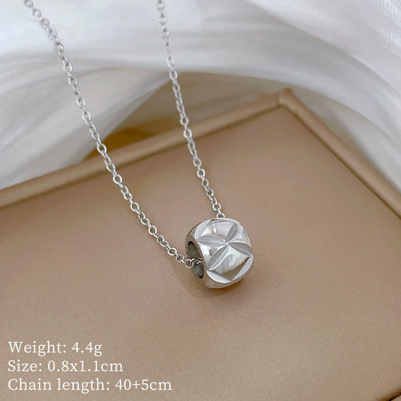 Titanium Steel Geometric Planet Necklace With Real Gold Electroplating For Unisex