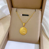 Titanium Steel Geometric Planet Necklace With Real Gold Electroplating For Unisex
