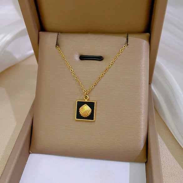 Titanium Steel Geometric Planet Necklace With Real Gold Electroplating For Unisex
