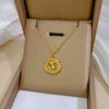 Titanium Steel Geometric Planet Necklace With Real Gold Electroplating For Unisex