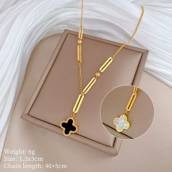 Titanium Steel Geometric Planet Necklace With Real Gold Electroplating For Unisex