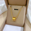 Titanium Steel Geometric Planet Necklace With Real Gold Electroplating For Unisex