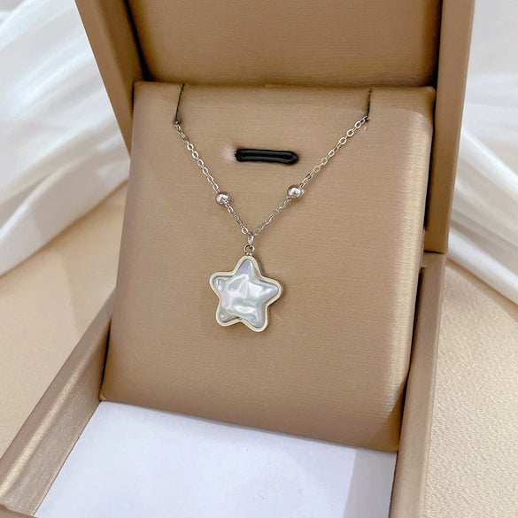 Titanium Steel Geometric Planet Necklace With Real Gold Electroplating For Unisex