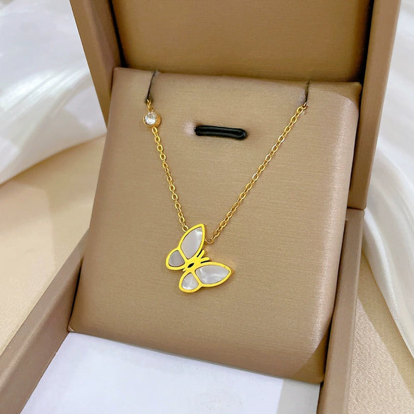 Titanium Steel Geometric Planet Necklace With Real Gold Electroplating For Unisex