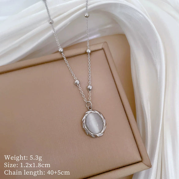 Titanium Steel Geometric Planet Necklace With Real Gold Electroplating For Unisex