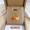 Titanium Steel Geometric Planet Necklace With Real Gold Electroplating For Unisex