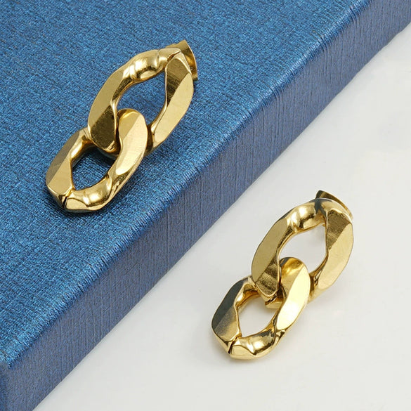 316L Stainless Steel Geometric Plated 18K Gold Irregular Earrings For Women