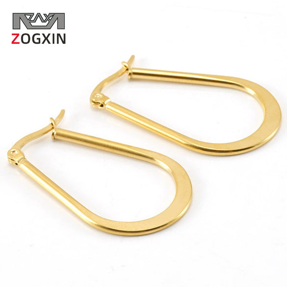 316L Stainless Steel Geometric Red Water Drop Women's Earrings With 18K Vacuum Plating