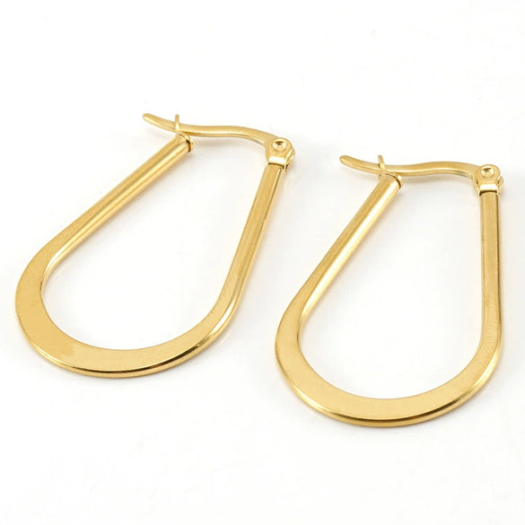 316L Stainless Steel Geometric Red Water Drop Women's Earrings With 18K Vacuum Plating