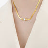 316L Stainless Steel Geometric Retro Colorful Glass Stone White Zircon Necklace Bracelet Set Electroplated For Women