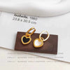 Titanium Steel Geometric Retro Love Doublesided Asymmetric Electroplated Women's Earrings